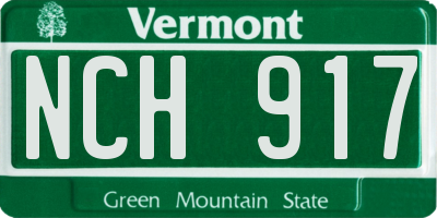 VT license plate NCH917