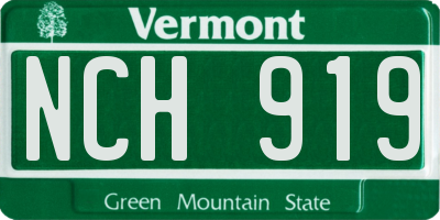 VT license plate NCH919