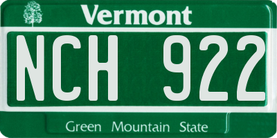 VT license plate NCH922