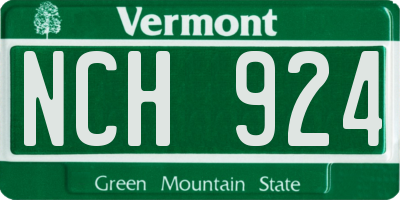 VT license plate NCH924