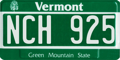 VT license plate NCH925