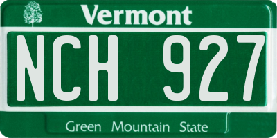 VT license plate NCH927