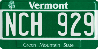 VT license plate NCH929