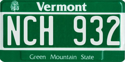 VT license plate NCH932
