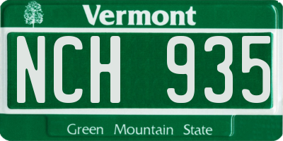 VT license plate NCH935