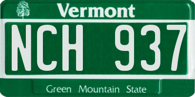 VT license plate NCH937