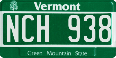 VT license plate NCH938