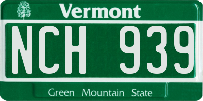 VT license plate NCH939