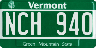 VT license plate NCH940