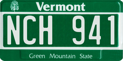 VT license plate NCH941
