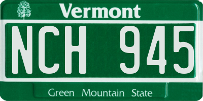 VT license plate NCH945