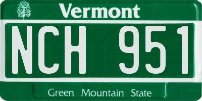 VT license plate NCH951