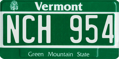 VT license plate NCH954
