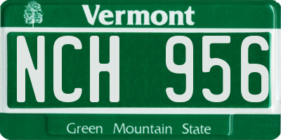 VT license plate NCH956