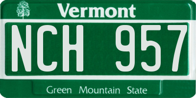 VT license plate NCH957