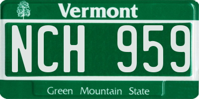VT license plate NCH959