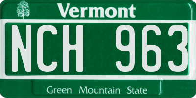 VT license plate NCH963