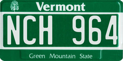 VT license plate NCH964