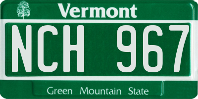 VT license plate NCH967