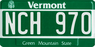 VT license plate NCH970