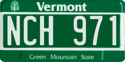 VT license plate NCH971