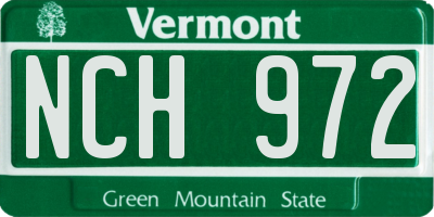 VT license plate NCH972