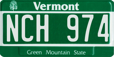 VT license plate NCH974
