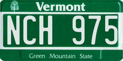 VT license plate NCH975