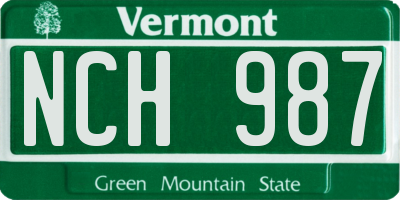 VT license plate NCH987