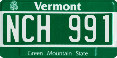 VT license plate NCH991