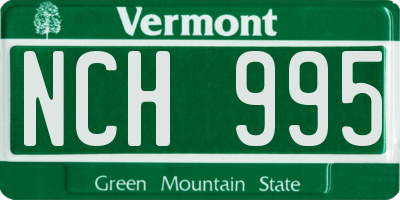 VT license plate NCH995