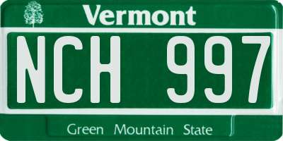 VT license plate NCH997