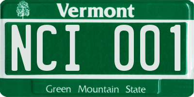 VT license plate NCI001