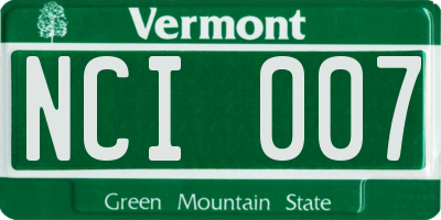 VT license plate NCI007