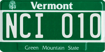 VT license plate NCI010