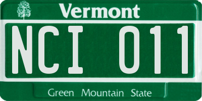 VT license plate NCI011