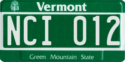 VT license plate NCI012