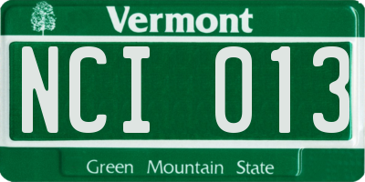 VT license plate NCI013