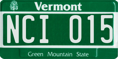 VT license plate NCI015