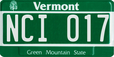 VT license plate NCI017
