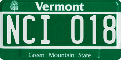 VT license plate NCI018