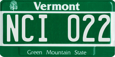 VT license plate NCI022