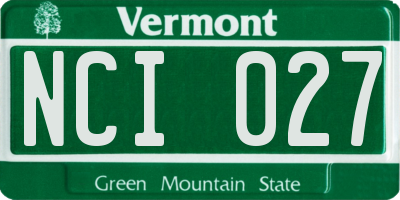 VT license plate NCI027