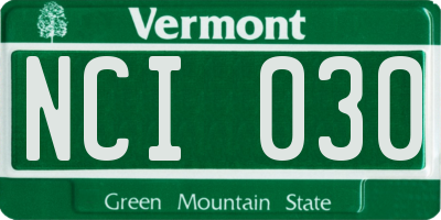 VT license plate NCI030
