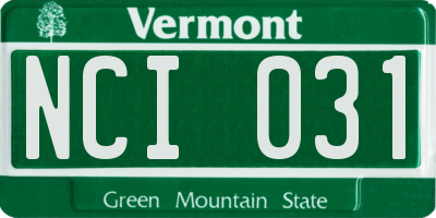 VT license plate NCI031