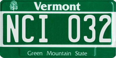 VT license plate NCI032