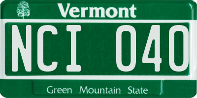 VT license plate NCI040
