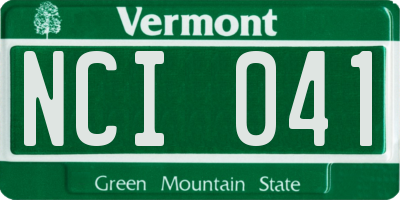 VT license plate NCI041