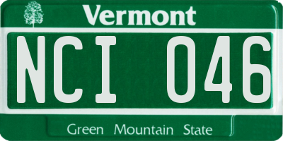 VT license plate NCI046