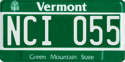VT license plate NCI055